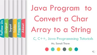 Java Program to Convert a Char Array to a String SonaliThore LLAGT
