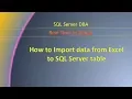 How to Import data from Excel to SQL Server table