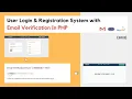 User Login and Registration with Email Verification in PHP Email Verification in PHP
