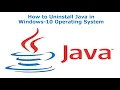 How to Delete Java In Windows 10 Operating System