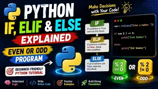 Python If Elif Else Explained Python Even and Odd Program Beginner-Friendly Python Tutorial