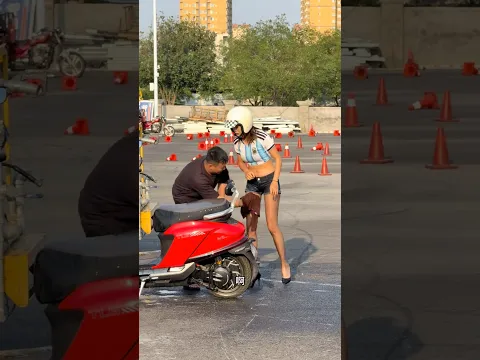 Funny motorcycles rider