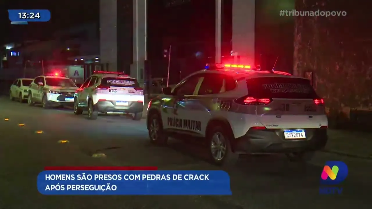 Homens são presos com pedras de crack após perseguição