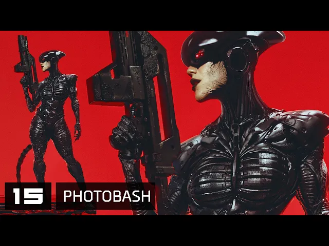 XENOQUEEN - Photobash timelapse [PHOTOSHOP]