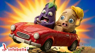 உருளைக் கிழங்கு செல்லக்குட்டி எங்க போச்சு - Silly Car Fight | Tamil Rhymes for Children | Infobells