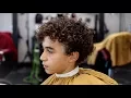 TRANSFORMATION BARBER TUTORIAL TAPER FADE CURLY TOP