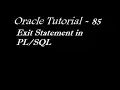Exit Statement in