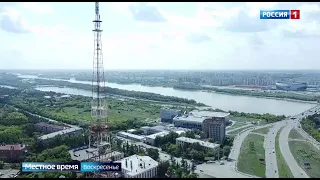 На вышке у Телецентра начинается финальный этап работ по монтажу светодиодной подсветки