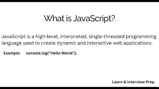 JavaScript Interview Questions 2026 What is JavaScript Frontend Prep
