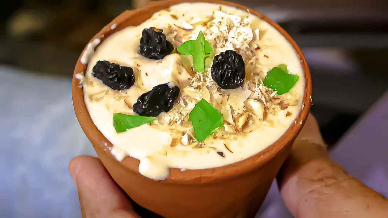 Making of Dry Fruit Lassi   Indian Sweet Desert