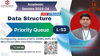 DSUC53 Priority Queue in Data Structure Priority Queue using Linked List and Array Representation