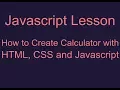 How to create Calculator with HTML CSS and Javascript