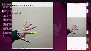 Hand Keypoints Detection Using MediaPipe and OpenCV with Android Camera Stream via WebSocket