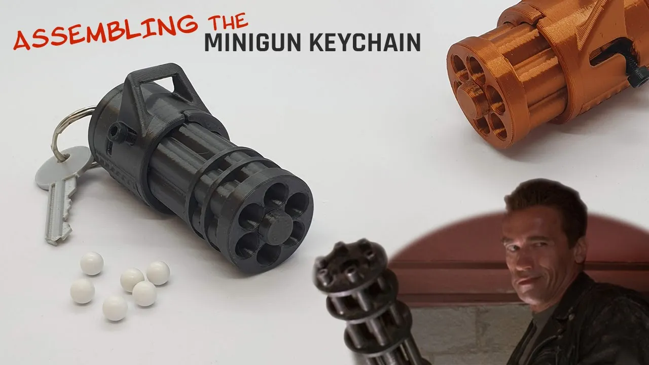 Minigun Keychain — Functional Blaster