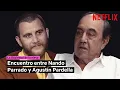 Nando Parrado superviviente de los Andes y Agustin Pardella actor La Sociedad de la nieve