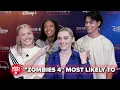 Zombies 4 cast pick Who s Most Likely To take something from set and plan the weekend hangout
