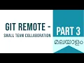 Part 3 GIT Remote - Small Team Collaboration Date With Git Git Malayalam Tutorial