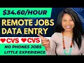 34 60 Remote Jobs Data Entry Jobs Work From Home Non Phone Work At Home Jobs CVS Jobs