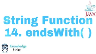 String Function - endsWith Method JAVA Programming ICSE