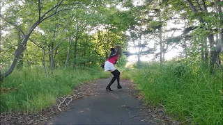 crossdresser in the forest