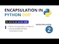 Encapsulation in Python OOP Public Protected and Private Access Modifiers Explained
