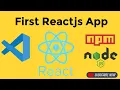 First React JS APP how to make react app vs code print hello world in react JS visual studio