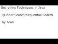 Program Linear search program implementation in Java