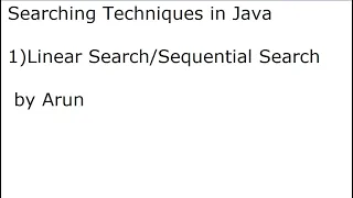 Program Linear search program implementation in Java