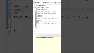 swapping two numbers using 3rd variable in Java eclipse
