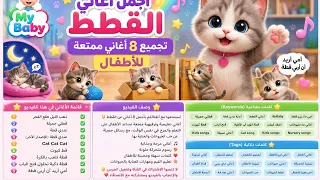 🐱 أجمل أغاني القطط للأطفال | ذهب الليل 🌙 + قطتي جميلة + عندي قطة | تجميع ممتع 2026