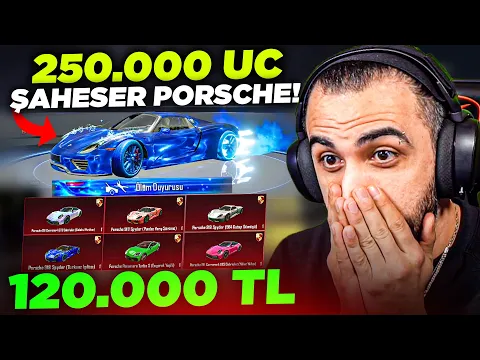 Video Thumbnail: 250.000 UC'LİK ŞAHESER PORSCHE GELDİ!! 😱 120.000 TL YENİ ARABALAR HEPSİNİ ALDIK! | PUBG MOBILE
