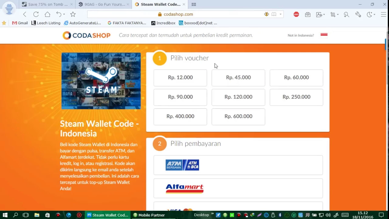 CARA ISI STEAM WALLET LEWAT CODASHOP MUDAH BANGET