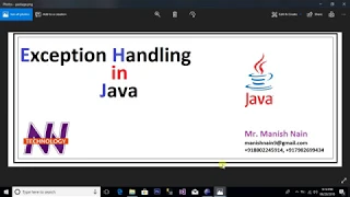 Java Tutorial For Beginners Exception handling in java Manish Nain