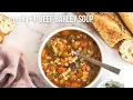 Slow Cooker Beef Barley Soup healthy crockpot meal The Recipe Rebel