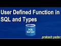 Day-19 User Defined Function in SQL Hindi UDF in SQL Table Valued Functions SQL in Hindi