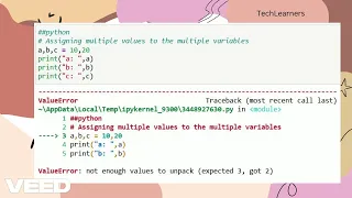 Assigning multiple values to Multiple variables in Python l