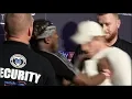KSI GETS AGGRESSIVE SHOVES LOGAN PAUL AS TEMPERS FLARE IN HEAD TO HEAD PRESS CONFERENCE