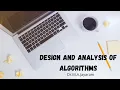 Design and Analysis of Algorithms Tutorial-4 Dr M A Jayaram