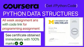 Coursera Python Data Structure all assignment answers with doc file for programming assignments