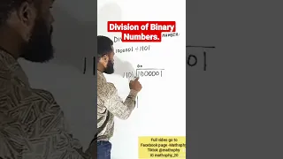 Division of binary numbers Binary number division
