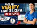 How to verify a nurse license in Virginia