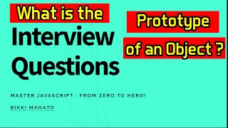 What is the Prototype of an Object JavaScript Interview Questions Zero to Hero