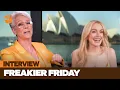 Which pop stars would Jamie Lee Curtis Lindsay Lohan body swap with Freakier Friday Interview