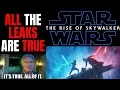 ALL The Star Wars The Rise Of Skywalker Leaks Are TRUE Reddit Leaks CONFIRMED