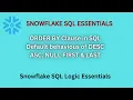 Snowflake SQL Essentials Understanding ORDER BY for Sorting Data