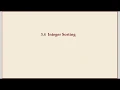 COMP526 Unit 3-3 2020-02-24 Sorting Integer Sorting