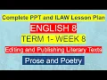English 8 Term 1 Week 8 Editing and Publishing Literary Texts Prose Poetry Complete PPT