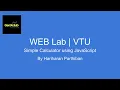 Simple Calculator using JavaScript Program 1 VTU WEB LAB GenXclub