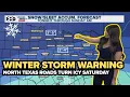 DFW winter storm Noon Friday weather forecast