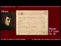 ショパンの自筆譜 バラード 第2番 ヘ長調 Chopin Ballade Op 38 in F major Hideki Hayashi 林 秀樹